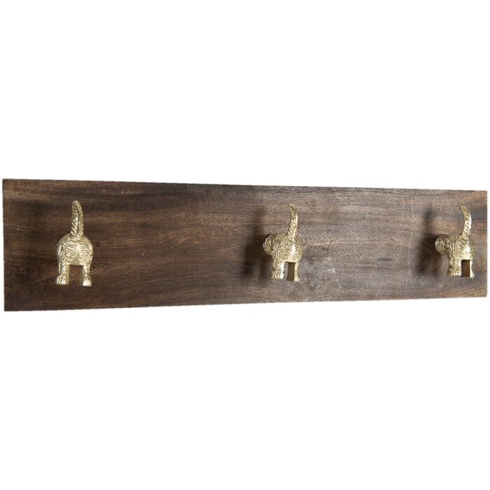 Coat rack 44x8x10 cm brown 6H1960