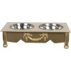 Animal food bowl 41x22x12 cm / 2x0.5L gold 6H0769GO