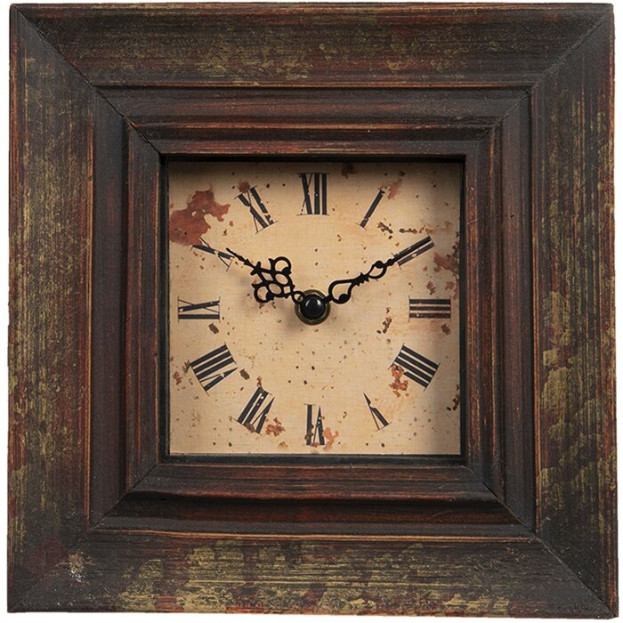 Clock 23x5x23 cm - 16x20 cm brown 2F0751