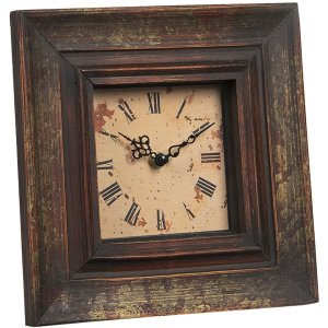 Clock 23x5x23 cm - 16x20 cm brown 2F0751