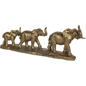 Decoration elephants 45x9x17 cm gold 6PR3214