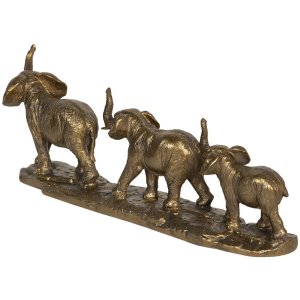 Decoration elephants 45x9x17 cm gold 6PR3214