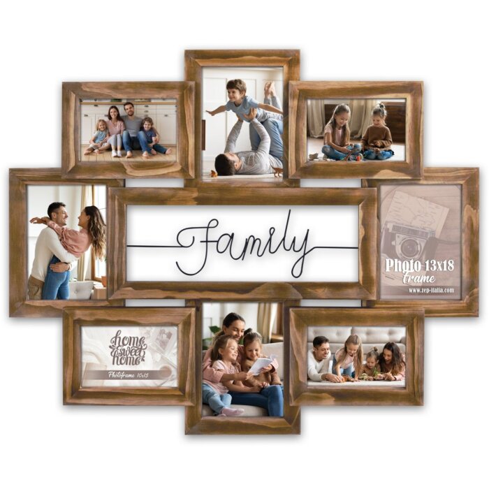 Wooden gallery frame Chieri 8 photos 10x15 cm and 13x18 cm