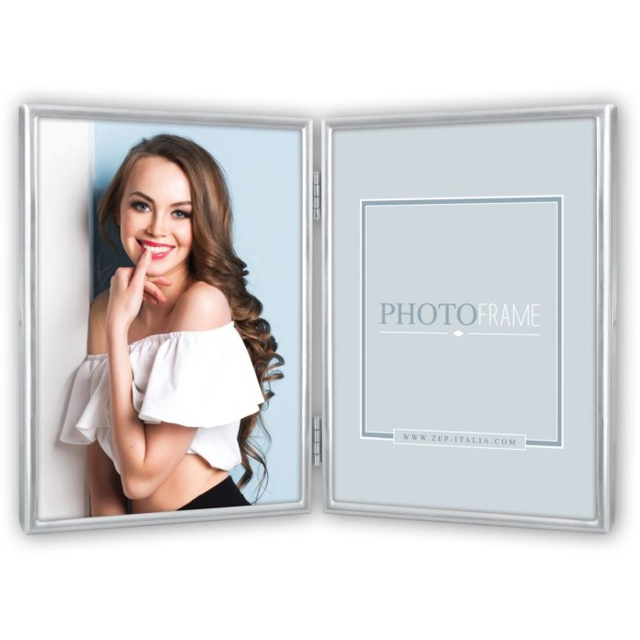 Metal Photo Frame Silvia 2 photos 7x10 cm silver