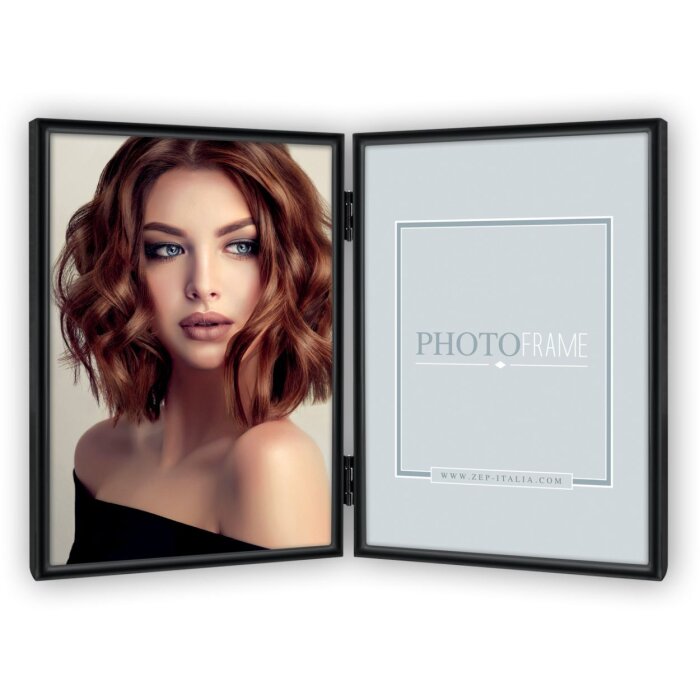 Metal Photo Frame Silvia 2 photos 10x15 cm black