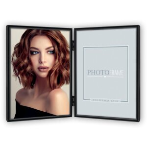 Metal Photo Frame Silvia 2 photos 10x15 cm black