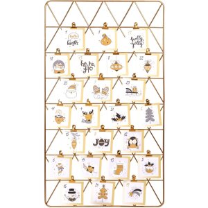 Advent calendar metal gold 40x70 cm