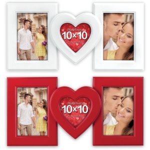 Zafra Photo Frame 3 Photos white and red