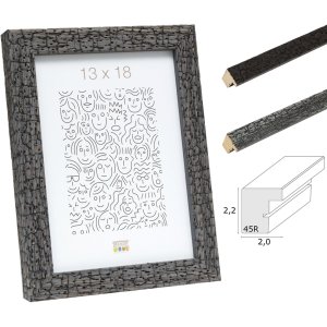 Wooden frame S45RL black and grey