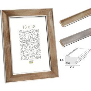 Wooden frame S45YD silver and bronze anti-reflective glass