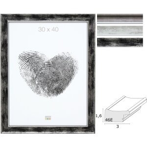 Wooden frame S46E silver edge anti-reflex glass