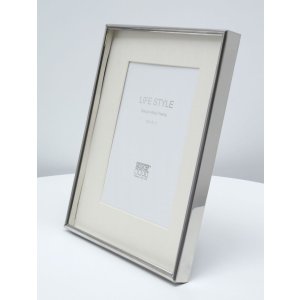 Photo frame S57MP1 silver glossy with passepartout