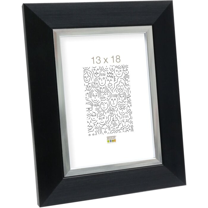 Plastic frame S41N black 10x15 cm premium glass