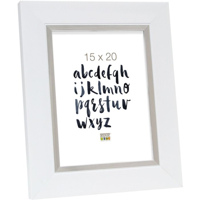 Plastic frame S41N white 13x18 cm premium glass