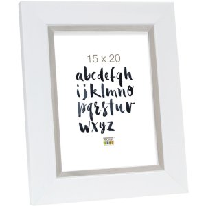 Plastic frame S41N white 20x30 cm premium glass