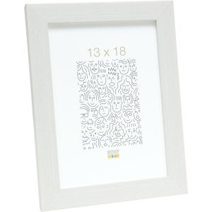 Plastic frame S41VF1 white 10x15 cm anti-reflective glass