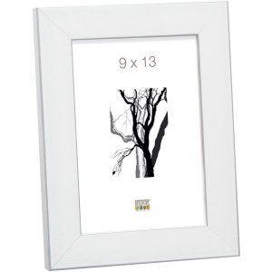 Plastic frame S41VK white 10x15 cm Premium glass