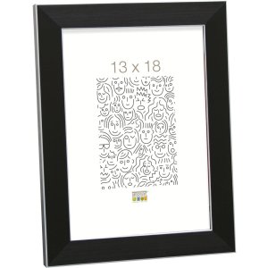 Plastic frame S41VK black 13x18 cm Premium glass