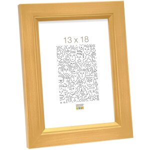 Wooden frame S42L gold 18x24 cm Premium glass