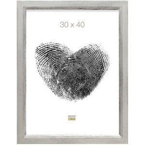 Wooden frame S42L silver 30x40 cm Premium glass