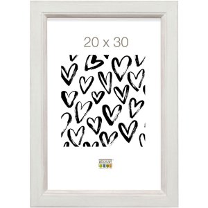 Wooden frame S42L white 10x15 cm Premium glass