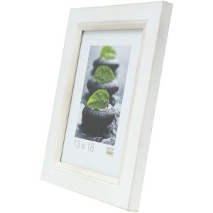 Wooden frame S42L white 15x20 cm Premium glass