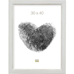 Wooden frame S42L white 15x20 cm Premium glass