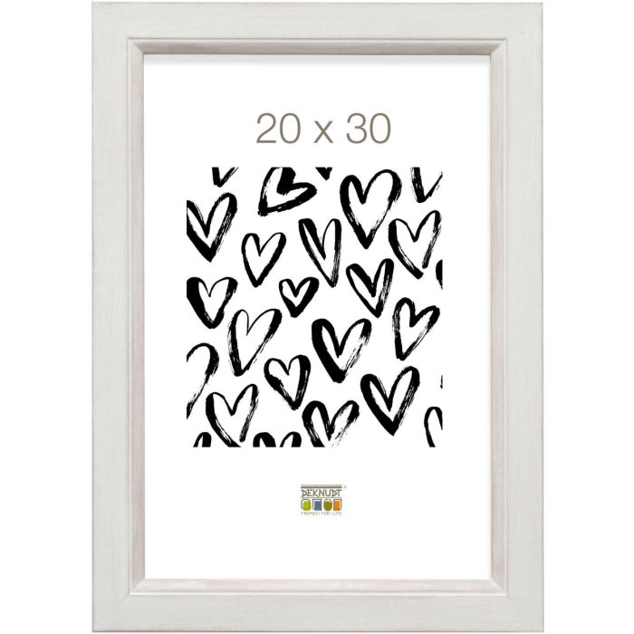 Wooden frame S42L white 24x30 cm Premium glass