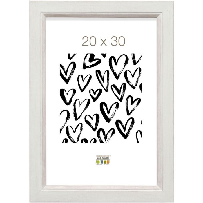 Wooden frame S42L white 30x40 cm Premium glass