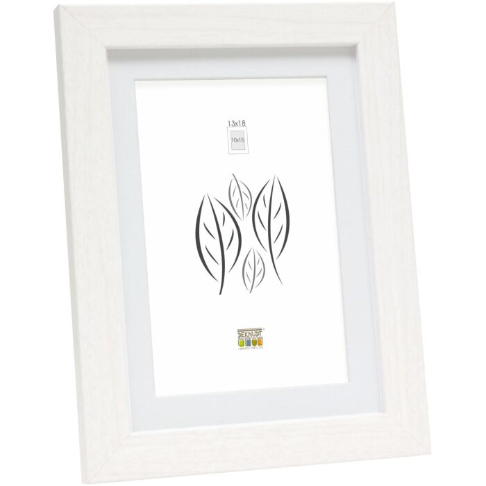 Wooden frame S66KF1 white 20x20 cm with passe-partout