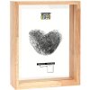 Glass frame with wooden edge natural 25x25 cm glass passepartout