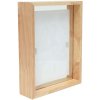 Glass frame with wooden edge natural 25x25 cm glass passepartout