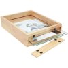 Glass frame with wooden edge natural 25x25 cm glass passepartout