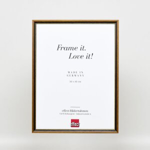 Effect solid wood frame profile 22 brown-gold 10x10 cm Anti-reflective glass