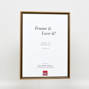 Effect solid wood frame profile 22 brown-gold 10x10 cm Anti-reflective glass