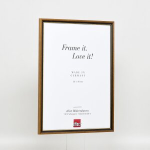 Effect solid wood frame profile 22 brown-gold 10x10 cm Anti-reflective glass