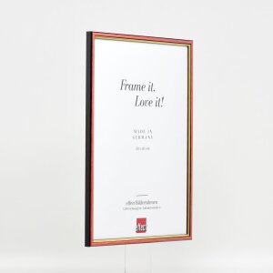 Effect wooden frame profile 23 red 10x10 cm Clear glass