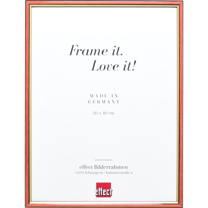 Effect wooden frame profile 23 red 10x10 cm Anti-reflective glass