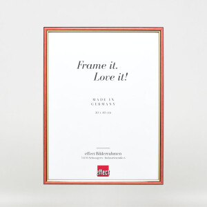 Effect wooden frame profile 23 red 10x10 cm Anti-reflective glass