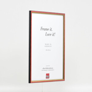 Effect wooden frame profile 23 red 10x10 cm Anti-reflective glass