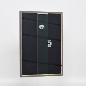 Effect solid wood frame Profile 25 nut brown 10x10 cm Anti-reflective glass