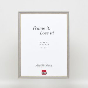 Effect solid wood frame Profile 25 grey 10x10 cm Anti-reflective glass