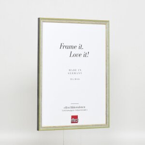 Effect solid wood frame Profile 25 green 10x10 cm Acrylic glass