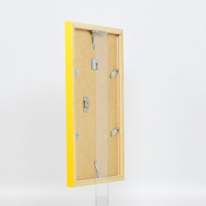 Wooden frame Top Cube 10x10 cm yellow museum glass