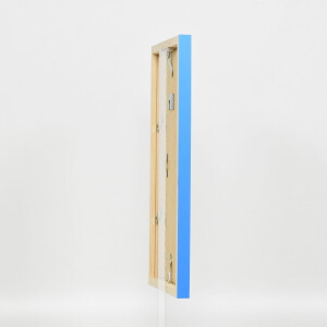 Wooden frame Top Cube 10x10 cm blue museum glass