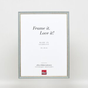 Effect solid wood frame Profile 25 blue 10x10 cm Museum glass