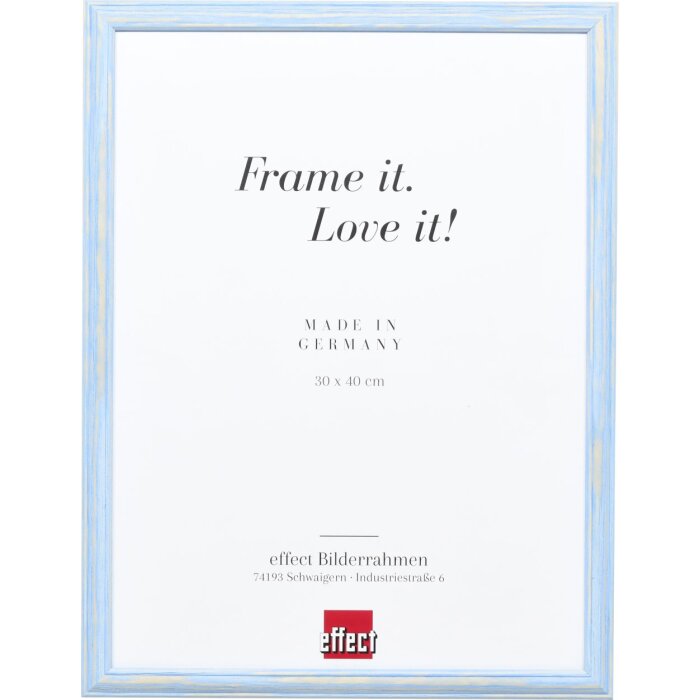 Effect Wooden Frame Profile 32 blue 10x10 cm Museum Glass