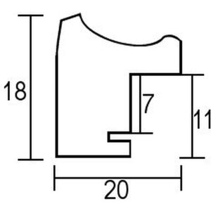 Effect wooden frame profile 2070 normal glass 10x10 cm white