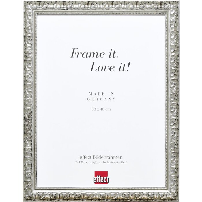 Effect wooden frame profile 94 silver 10x10 cm anti-reflective glass