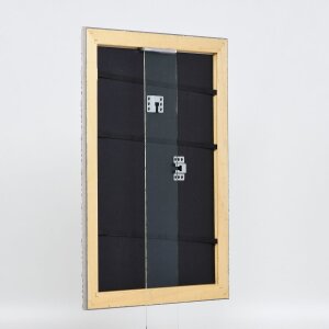 Effect wooden frame profile 94 silver 10x10 cm anti-reflective glass